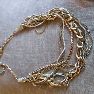 Gold & Cream Bead Necklace